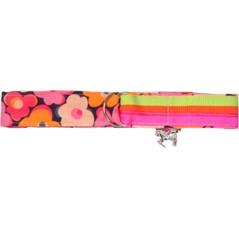 Belt- Bright Pink Daisy Stripe 