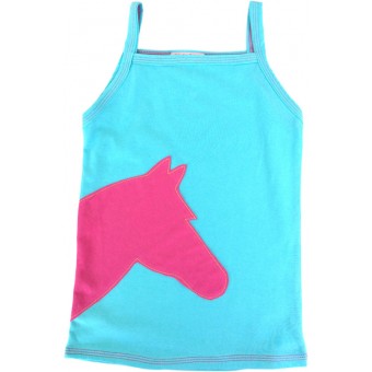Turquoise Tank w/ pink Horse