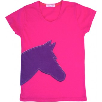 Hot pink with purple horse