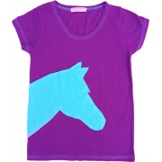 Purple tee with turquoise horse