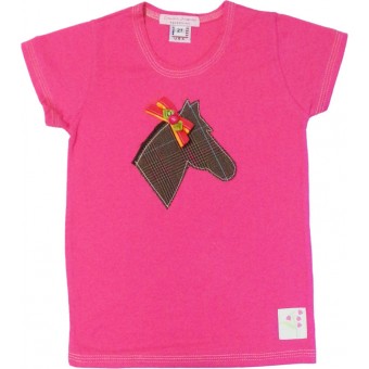Pink Tee with Brown Horse