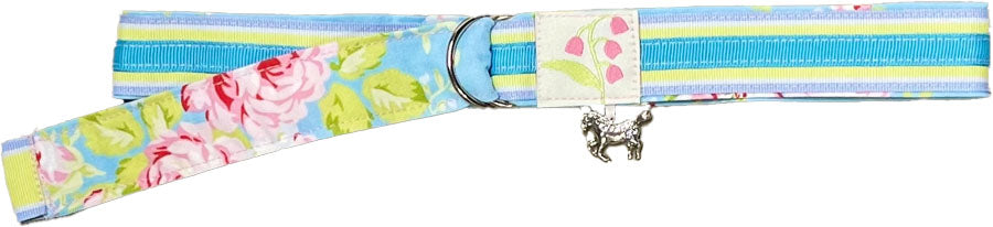 Blue stripe rose print Belt