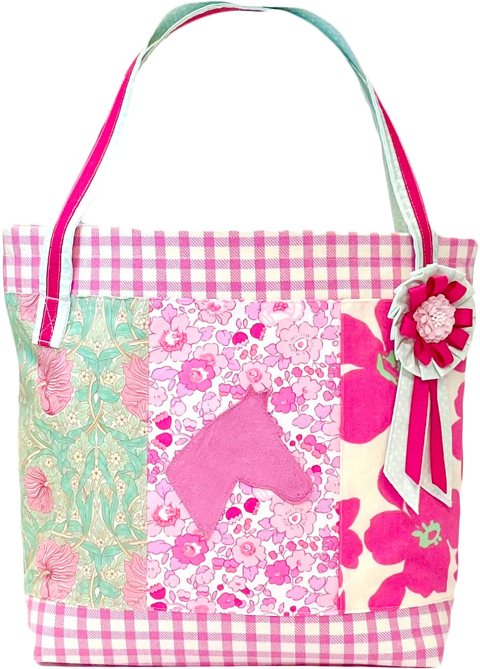 Pink Teal Floral Tote