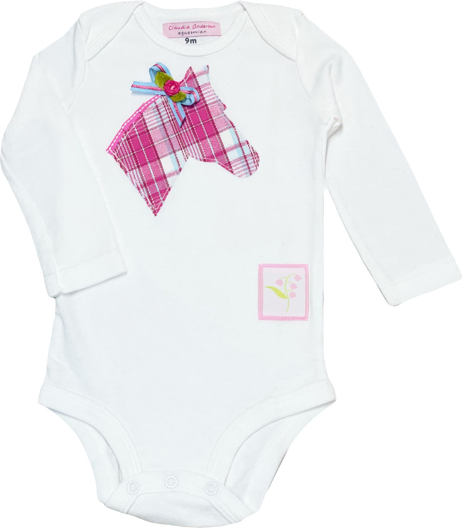 Bodysuit w/ Pink-blue Plaid