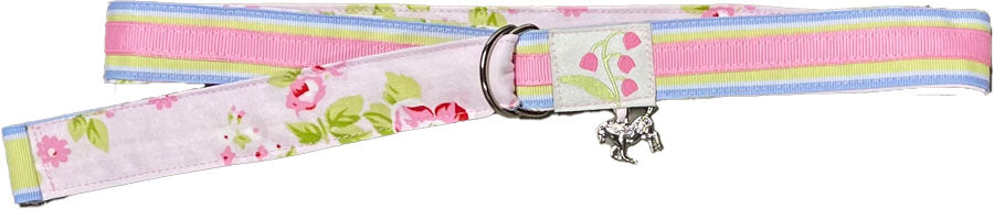 Stripe Pink rose-Print Belt